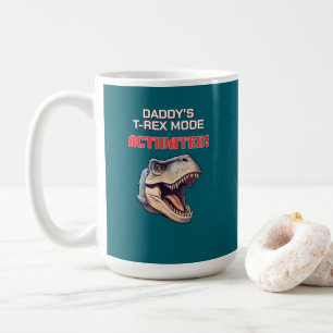 Taza De Café meme de dinosaurio T-Rex Modo Papá Activado
