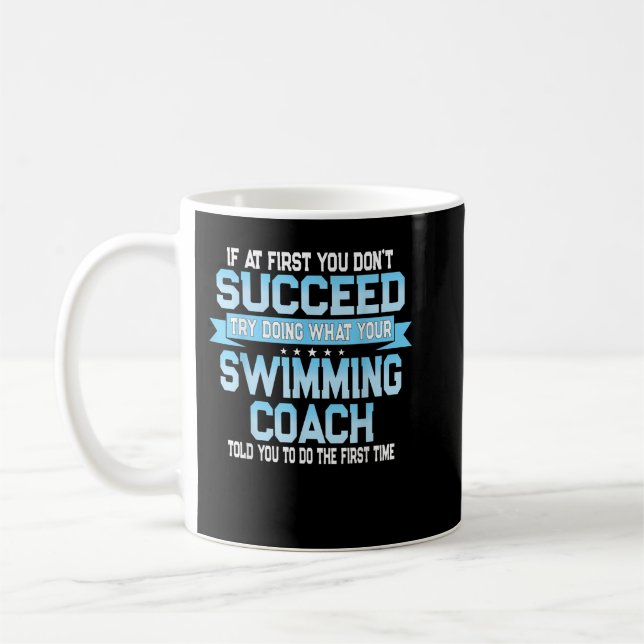 Taza De Café Meme De Divertido Entrenador De Natación - Diverti (Izquierda)