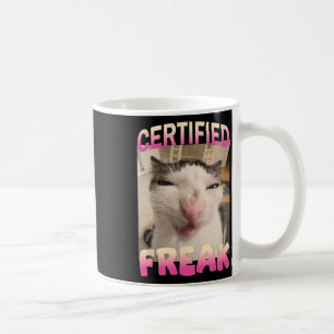 Taza De Café Meme de gato falso certificado Memes ofensivos Gra
