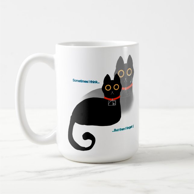 Taza De Café Meme de gato negro olvidadizo café Mug (Izquierda)