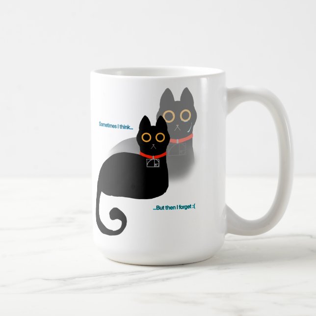 Taza De Café Meme de gato negro olvidadizo café Mug (Derecha)