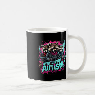 Taza De Café Meme de mapache Mi tengo autismo Divertido Concien