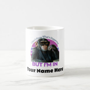 Taza De Café Meme de Mono Gracioso Personalizado   Retro Minima