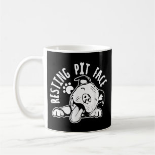 Taza De Café Meme de Pitbull, perro gracioso de Resting Pit Fac