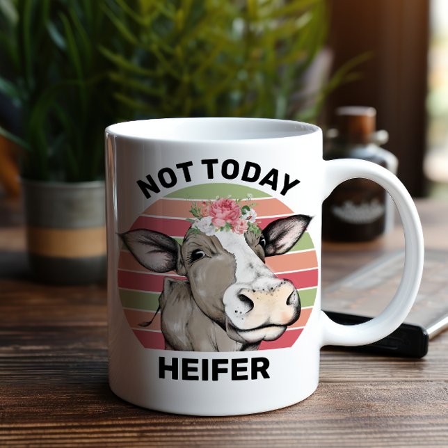 Taza De Café Meme de vaca no actual Heifer (Start your morning coffee right and stand out from the herd with this “udderly” fantastic mug.)