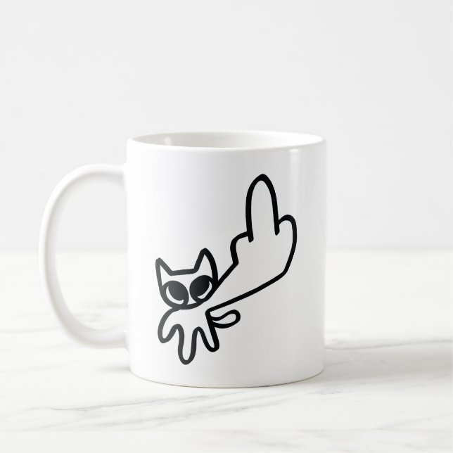 Taza De Café Meme del dedo medio (Izquierda)