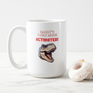 Taza De Café meme del dinosaurio T-Rex Modo Papá Activado
