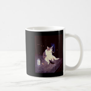Taza De Café Meme divertido Cigarette Kitten Brainrot Silly