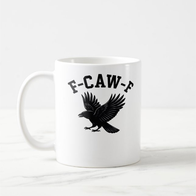 Taza De Café Meme divertido de F-Caw-F de moda (Izquierda)