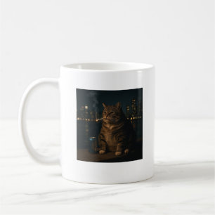 Taza De Café Meme Divertido de Gato Fumando Estupidez Cerebral 