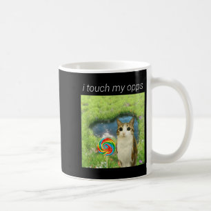 Taza De Café Meme divertido de Meowl, Meme de gato búho Brainro