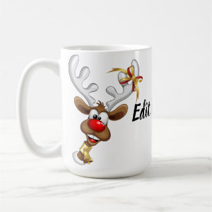 Taza De Café Meme Divertido de Navidad de Reno Mirando