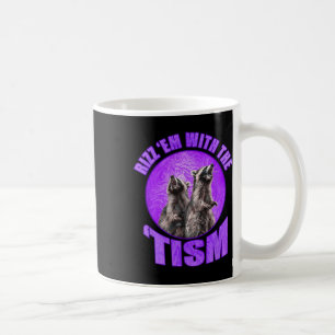 Taza De Café Meme Divertido de Rizz Em Con El Tism Mapache Auti