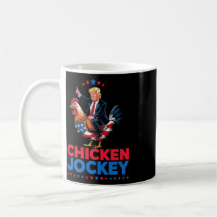 Taza De Café Meme divertido de Trump jinete de pollo