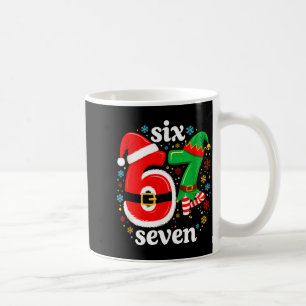 Taza De Café Meme Divertido Seis Siete 67 Elfo 6 7 Santa Navida