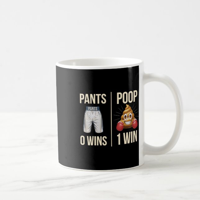 Taza De Café Meme Humor de inodoros Poop Divertido Pants 0 P (Derecha)