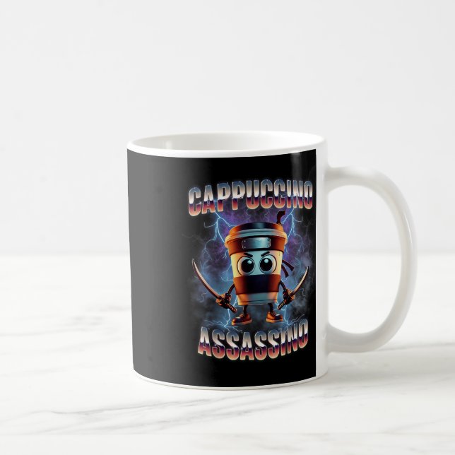 Taza De Café Meme italiano Cappuccino Ino Brainrot (Derecha)