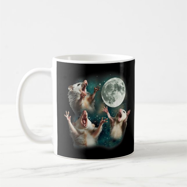 Taza De Café Meme maldecido de tres tonterías de possum 3Opossu (Izquierda)