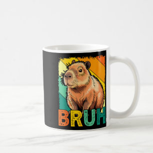 Taza De Café Meme Retro Vintage Capybara Bruh Para Chicos Chica