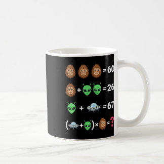 Taza De Café Meme viral 6 7 Bigfoot Alien Ovni Ecuación de álge