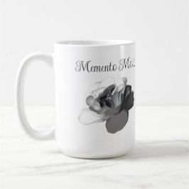 Taza De Café Memento Mori Rosa Blanca Estética Dark Academia