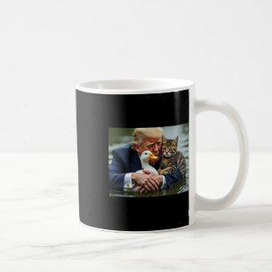 Taza De Café Memes Divertidos de Gatos y Patos de Trump Navidad