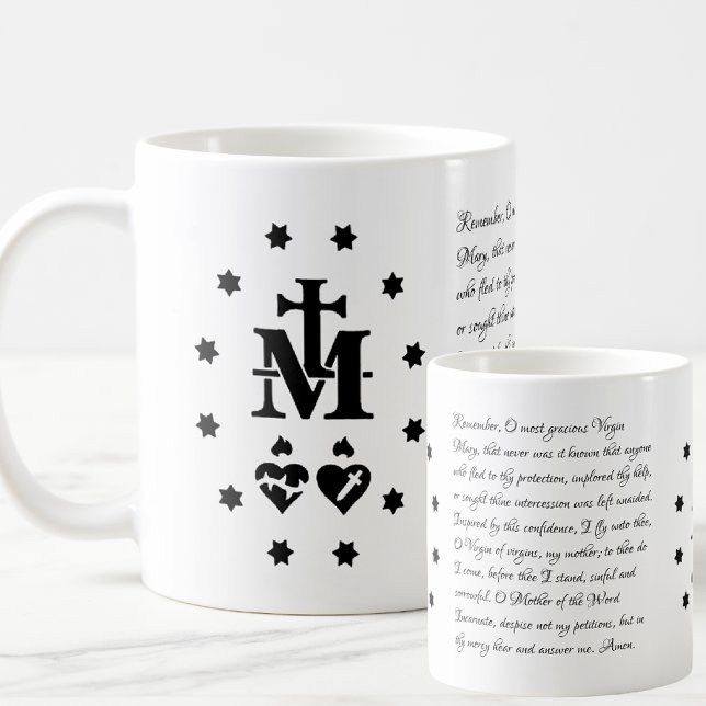 Taza De Café Memorare Oración Virgen María Medalla Milagrosa (Subido por el creador)