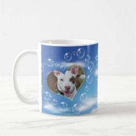 Taza De Café Memorial de dos Mascotas del corazón de burbujas p
