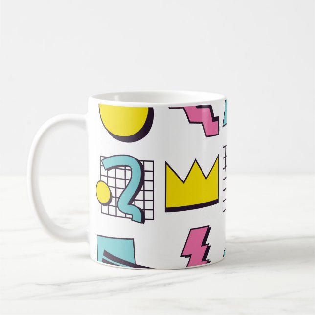 Taza De Café Memphis de los 90: Elementos de diseño pop. (Izquierda)