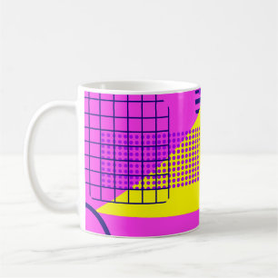 Taza De Café Memphis Ochenta: Fondo de formas geométricas
