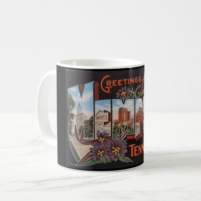 Taza De Café Memphis Tennessee Postcard Greaming Mug (Anverso izquierdo)