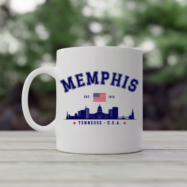Taza De Café "Memphis Tennessee – Skyline City (Subido por el creador)