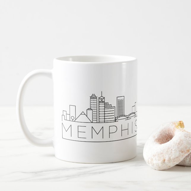 Taza De Café Memphis, Tennessee Stylized horizonte (Con donut)