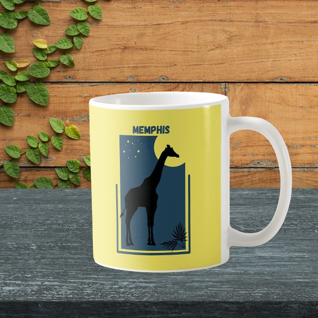 Taza De Café Memphis Zoo Tennessee Vintage Giraffe (Memphis Tennessee Zoo Safari Animal Adventure Giraffe Mug)