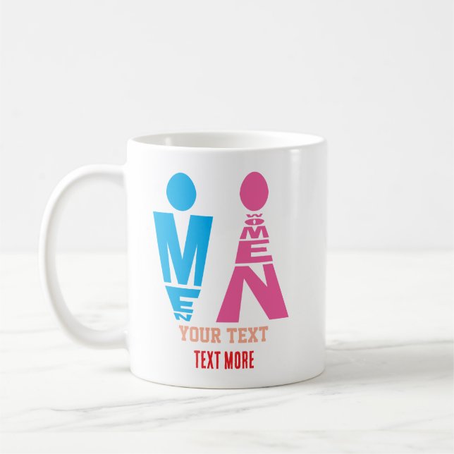 Taza De Café Men and Women Typography Icon Design (Izquierda)