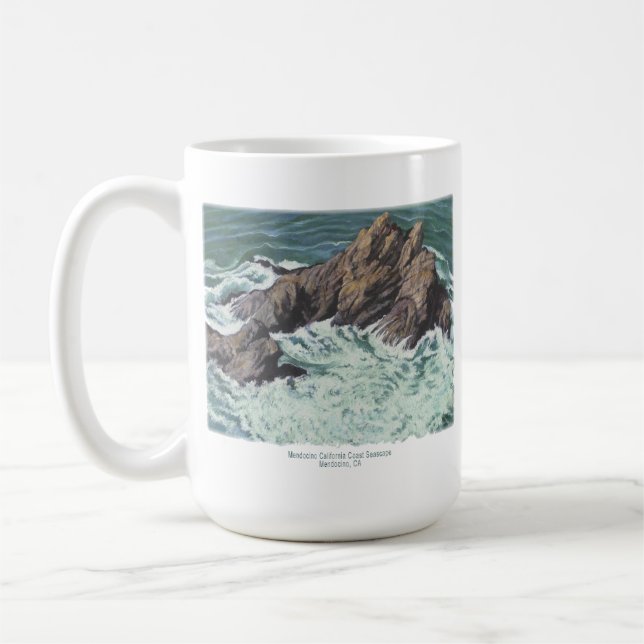 Taza De Café Mendocino California Coast Seascape; (Izquierda)