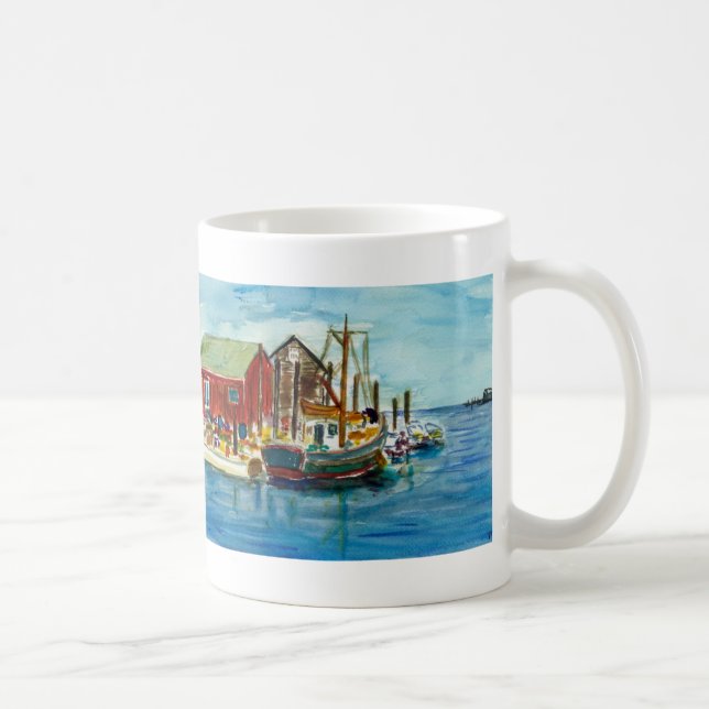 Taza De Café Menemsha, de una acuarela original de Arnold… (Derecha)