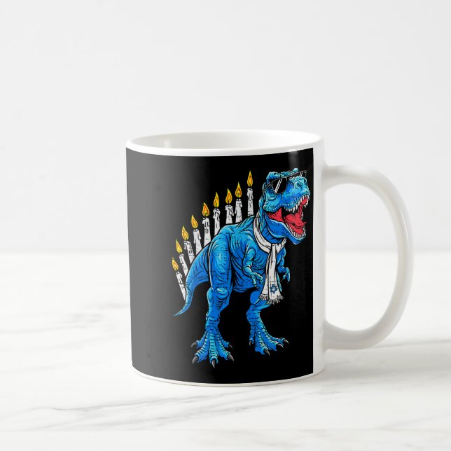 Taza De Café Menorasaurus Hanukkah T Rex Dinosaur Dino Chanukah (Derecha)