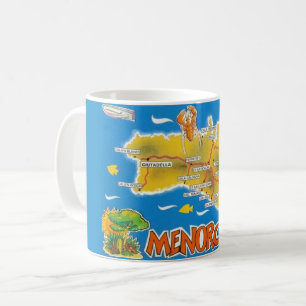 Taza De Café Menorca Antigua España Ilustrada