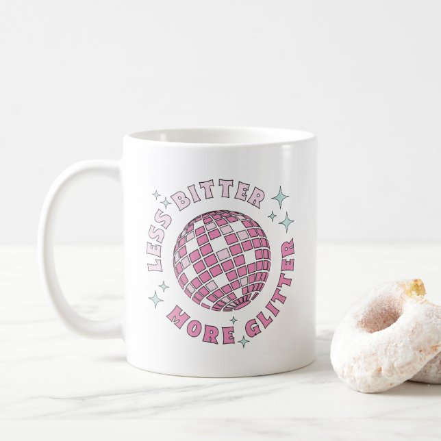 Taza De Café Menos amargo más retro Purpurina (Con donut)