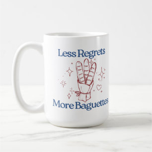 Taza De Café Menos lamenta más baguettes de pan francés diverti