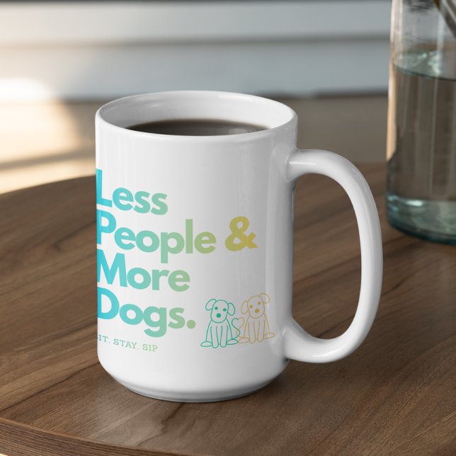 Taza De Café Menos personas Más perros Personalizable (Subido por el creador)