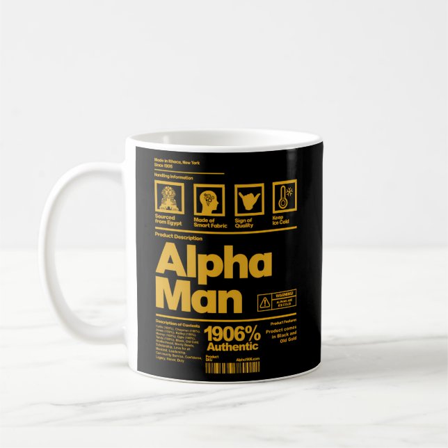 Taza De Café Mens Alpha African 1906 Fraternity Information Des (Izquierda)