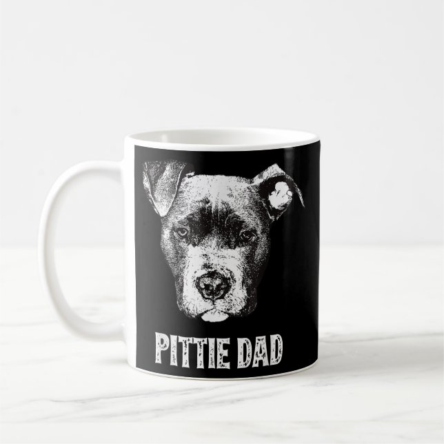 Taza De Café Mens American Pit Bull Dad  (Izquierda)
