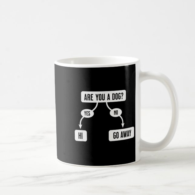 Taza De Café Mens Are You A Dog Funny Cute Flowchart  (Derecha)