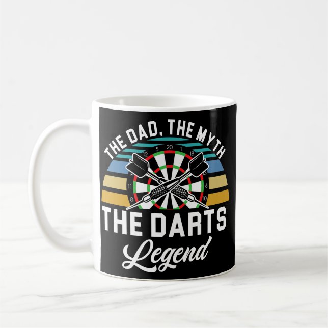 Taza De Café Mens Dad Myth Dart Legend Padre Dart Player (Izquierda)