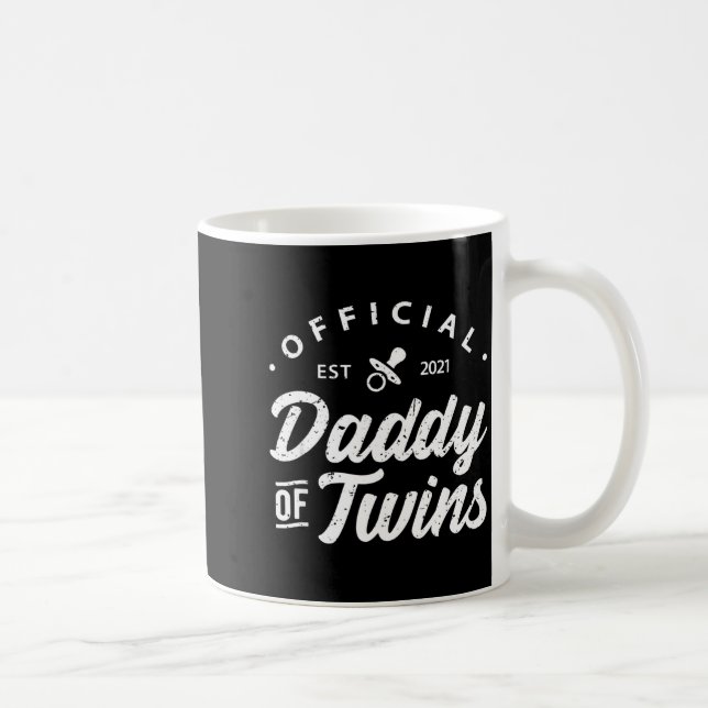 Taza De Café Mens Daddy Of Twins Shirt Funny New Dad To Be Expe (Derecha)