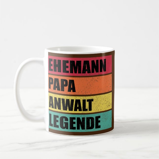Taza De Café Mens Lawyer Dad Legend Husband Wedding Father's (Izquierda)
