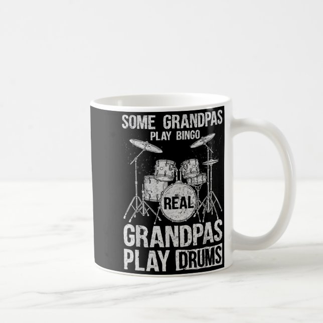 Taza De Café Mens Real Grandpa Play Drums Percussionist Drummer (Derecha)