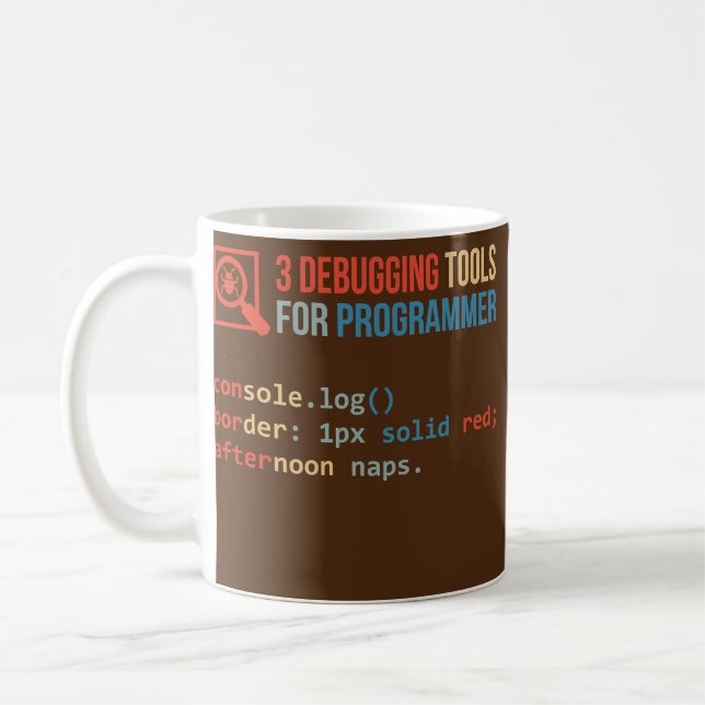 Taza De Café Mens Tres herramientas de depuración para programa (Izquierda)